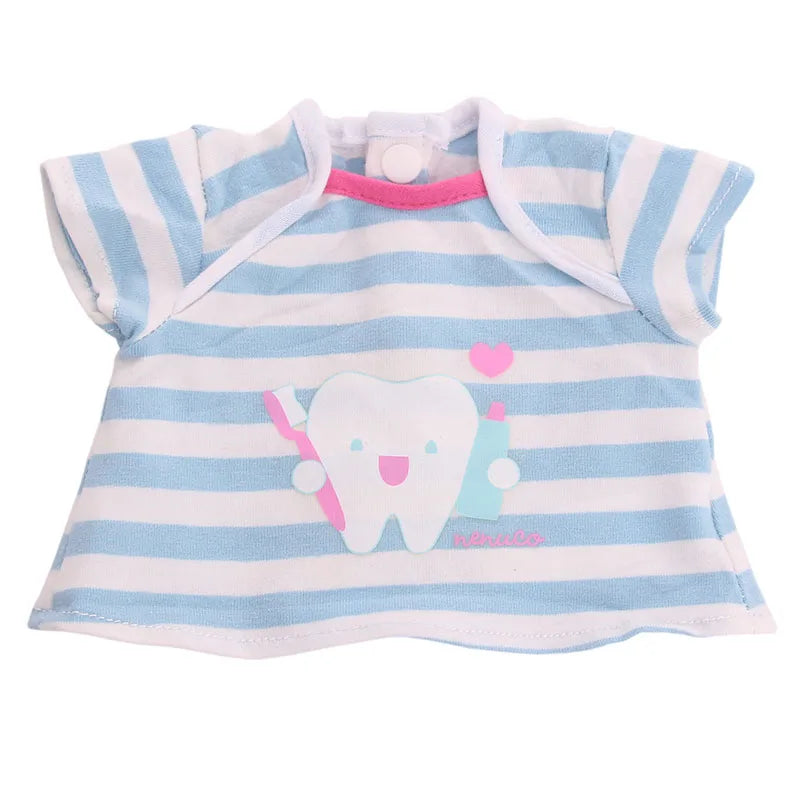 Doll Clothes Summer T-shirt Pure Cotton Short Sleeve Handmade Solid Color Clothes For 16-18Inch ,43cm Baby Doll  DIY Toys Gifts