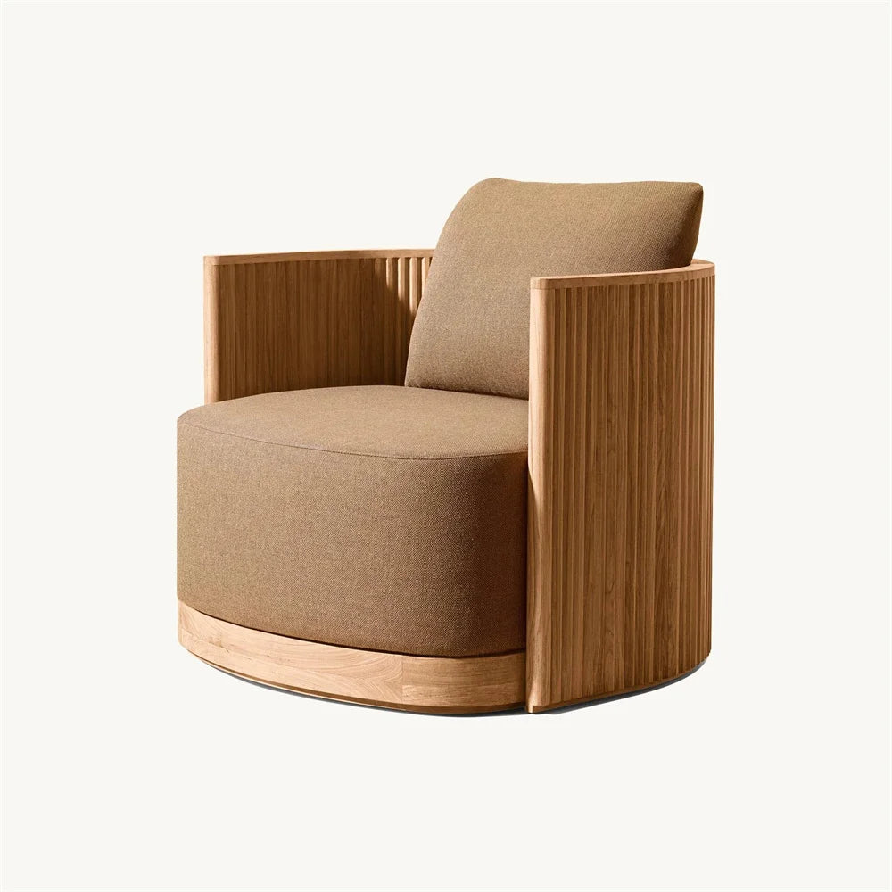 Outdoor garden furniture Custom garden patio teak sectional sofa set Waterproof fabric sofa  table and chair covers wood frame