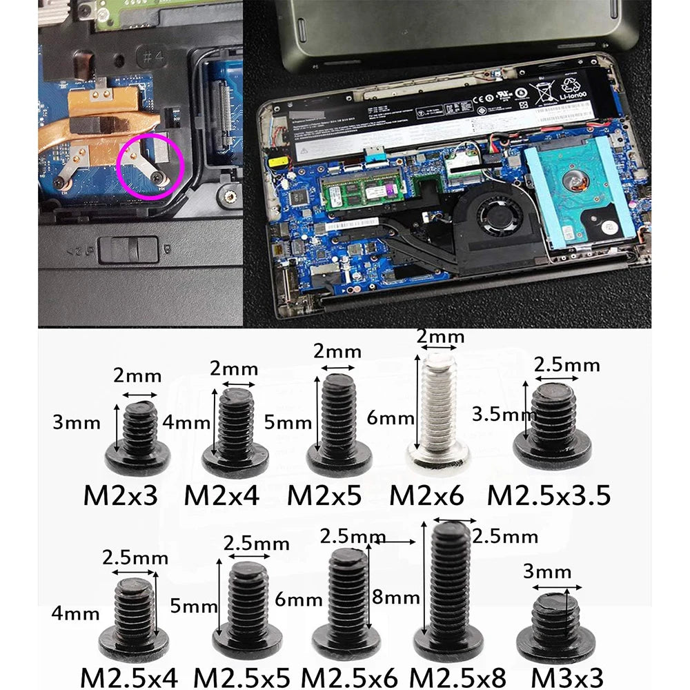 500pcs M2 M2.5 M3 Screw Set, Laptop Screw Kit for Repair Computer Electronic