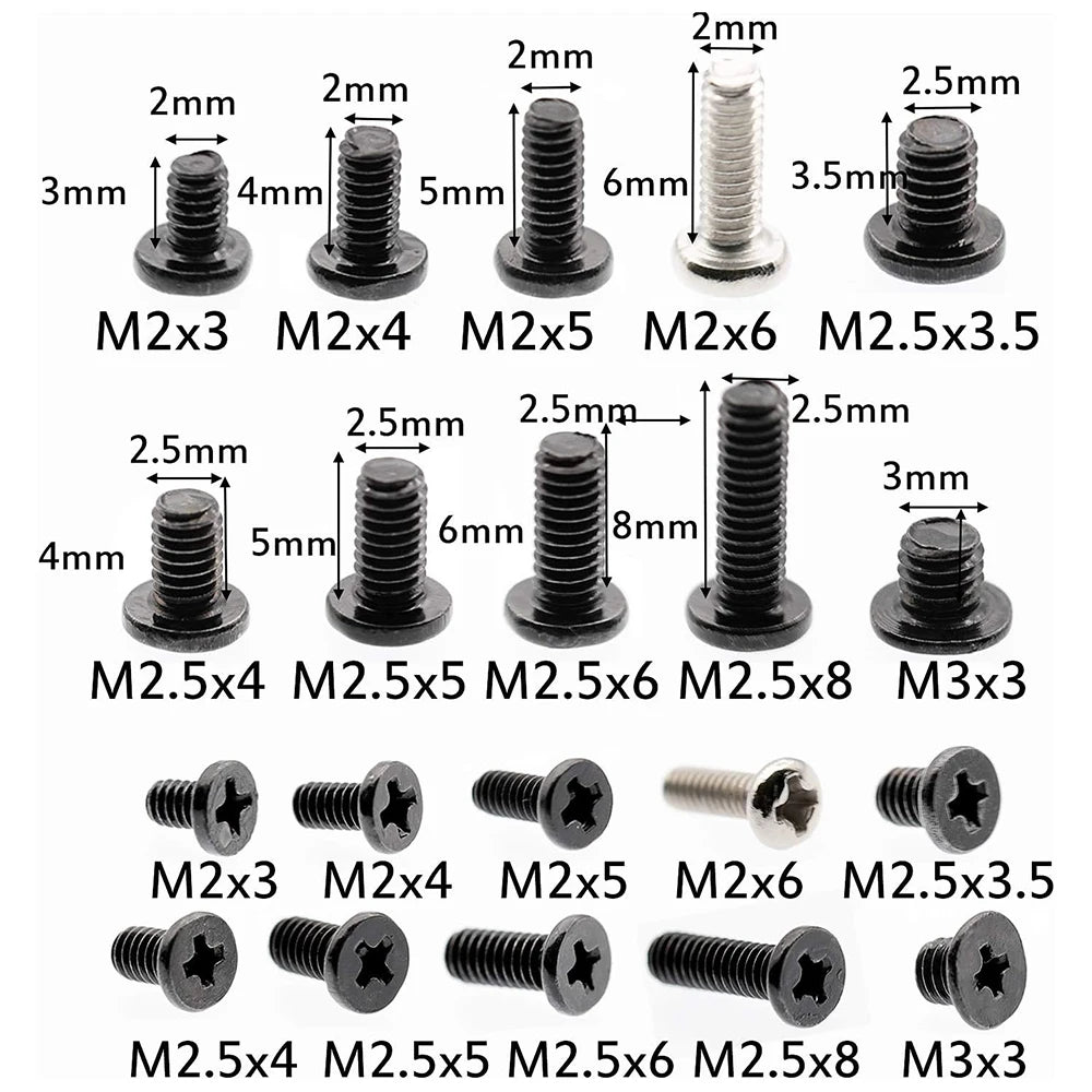 500pcs M2 M2.5 M3 Screw Set, Laptop Screw Kit for Repair Computer Electronic