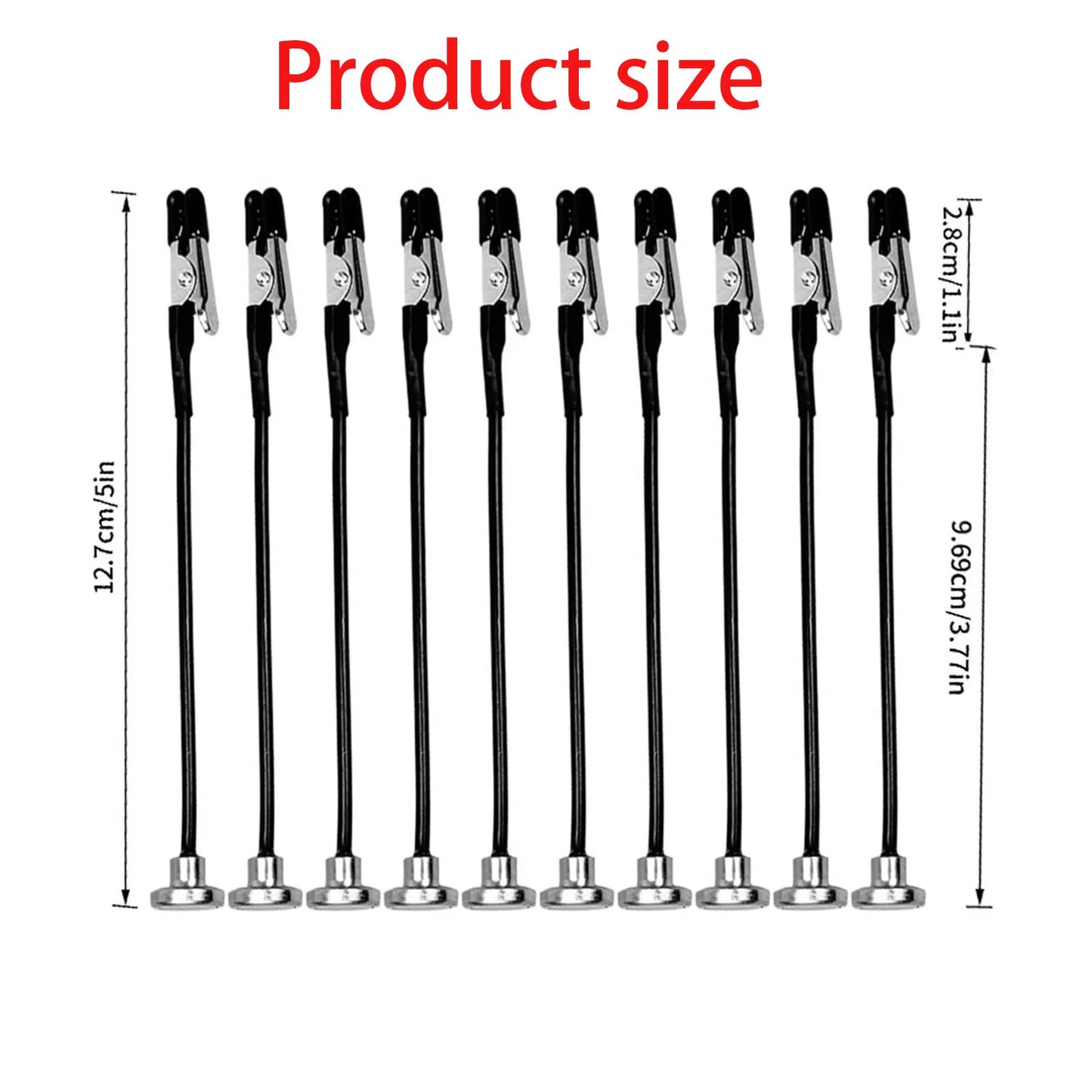 Rafford 12Pcs Bendable Model Painting Alligator Clip Sticks Rubber Tips + Metal Magnetic Base - for Airbrush, Hobby Model Parts