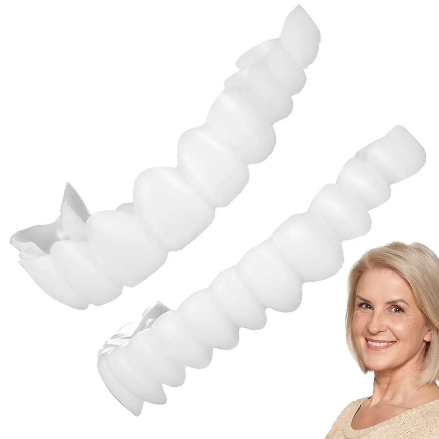 Unisex Upper Lower Temporary Teeth Veneers Portable Household Oral Beauty Accessory For Daily Cosmetic Use