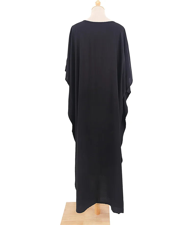 Plus Size Womens Caftan Kaftans Casual V Neck Caftans Long Soft Beach Maxi Dress for Summer