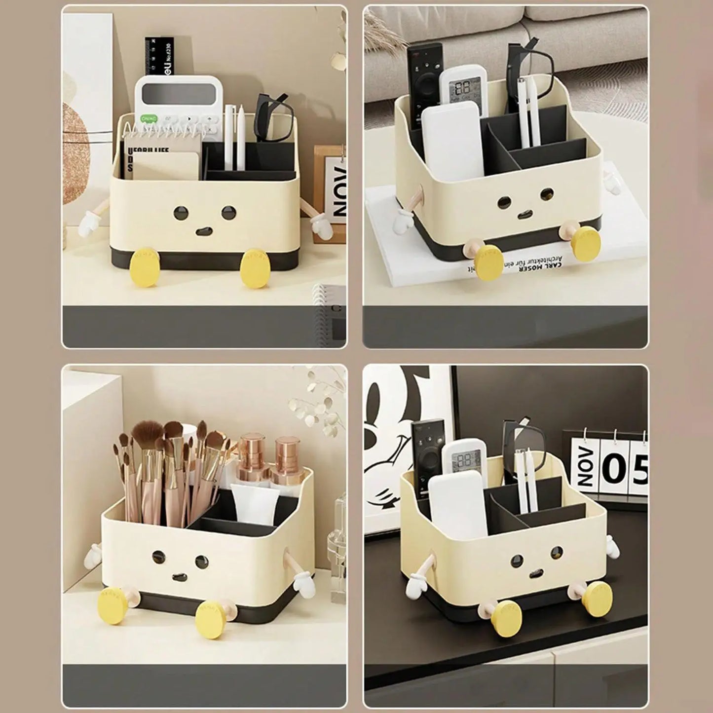1pc Multifunctional Desktop Storage Box, Cosmetic Organisation Shelf Countertop Storage and Display Box (with Sticker)