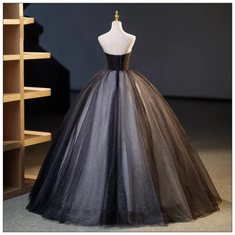 2026 New Women's Banquet Style Slimming Strapless Evening Gown Fashionable Host Fairy Spirit Art Exam Socialite Party Dress