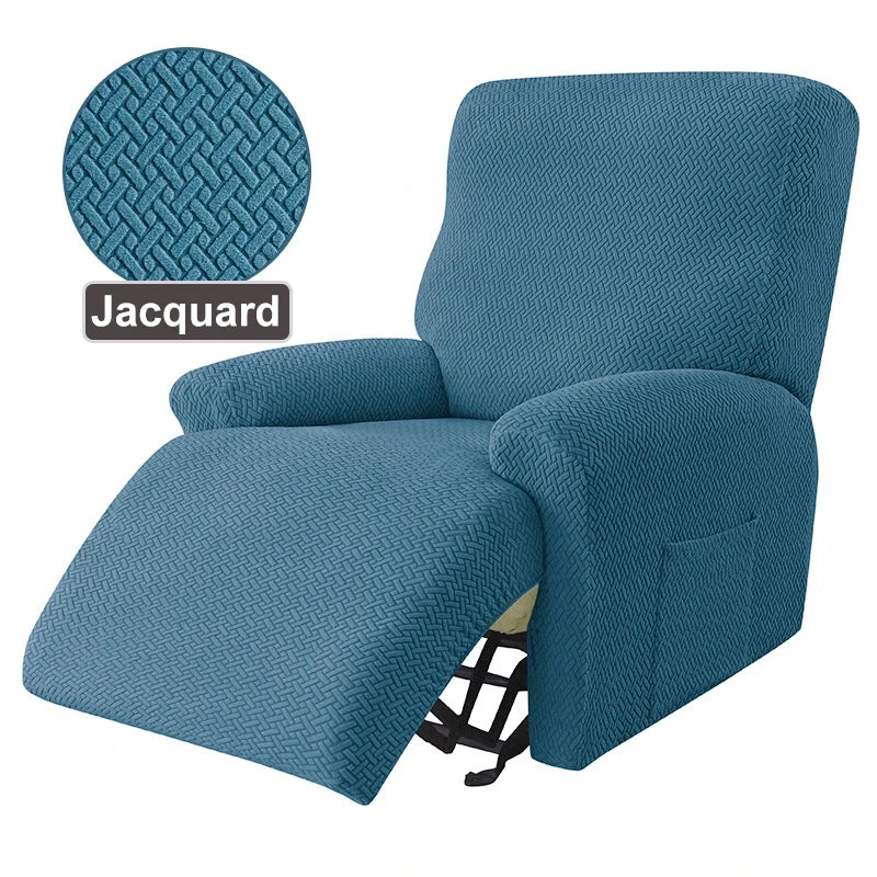 Recliner Sofa Cover Ralax Cover Jacquard Chair Covers Stretch Spandex Couch Slipcovers Non Slip Armchair Slipcovers 4pcs/set
