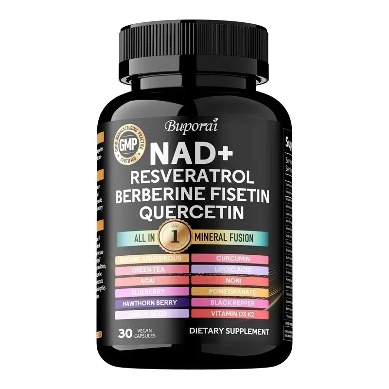 NAD+ Resveratrol Berberine - Supports Cardiovascular Health, Improves Endurance, Promotes Cell Health,Supplement Nutrition
