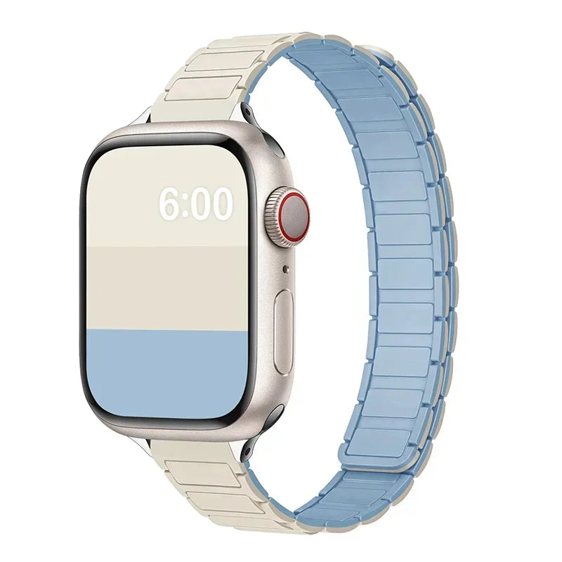 Magnetic Strap for Apple Watch 10 Band 44mm 45mm 49mm 40mm 41mm 42mm 46mm Silicone Bracelet iWatch Series 7 8 SE 3 Ultra 2 9 11