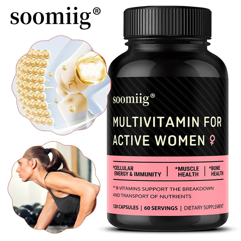 Women's Daily Multi Capsules - Daily Multivitamin To Support Bone Health,Cellular Energy and Immune Health - 120 Capsules