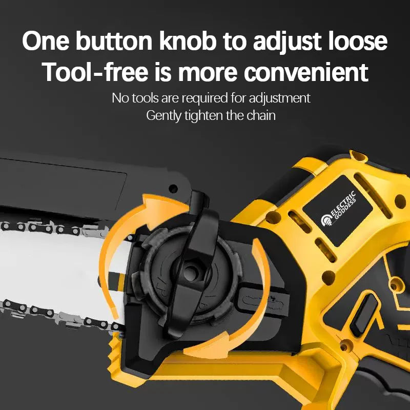 8 Inch 1380W Brushless Yellow Electric Chain Saw Professional Garden Pruning Saw Power Tool For Dewalt 20V Battery Pin