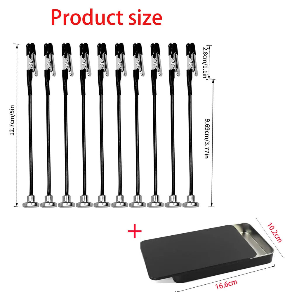 Rafford 12Pcs Bendable Model Painting Alligator Clip Sticks Rubber Tips + Metal Magnetic Base - for Airbrush, Hobby Model Parts