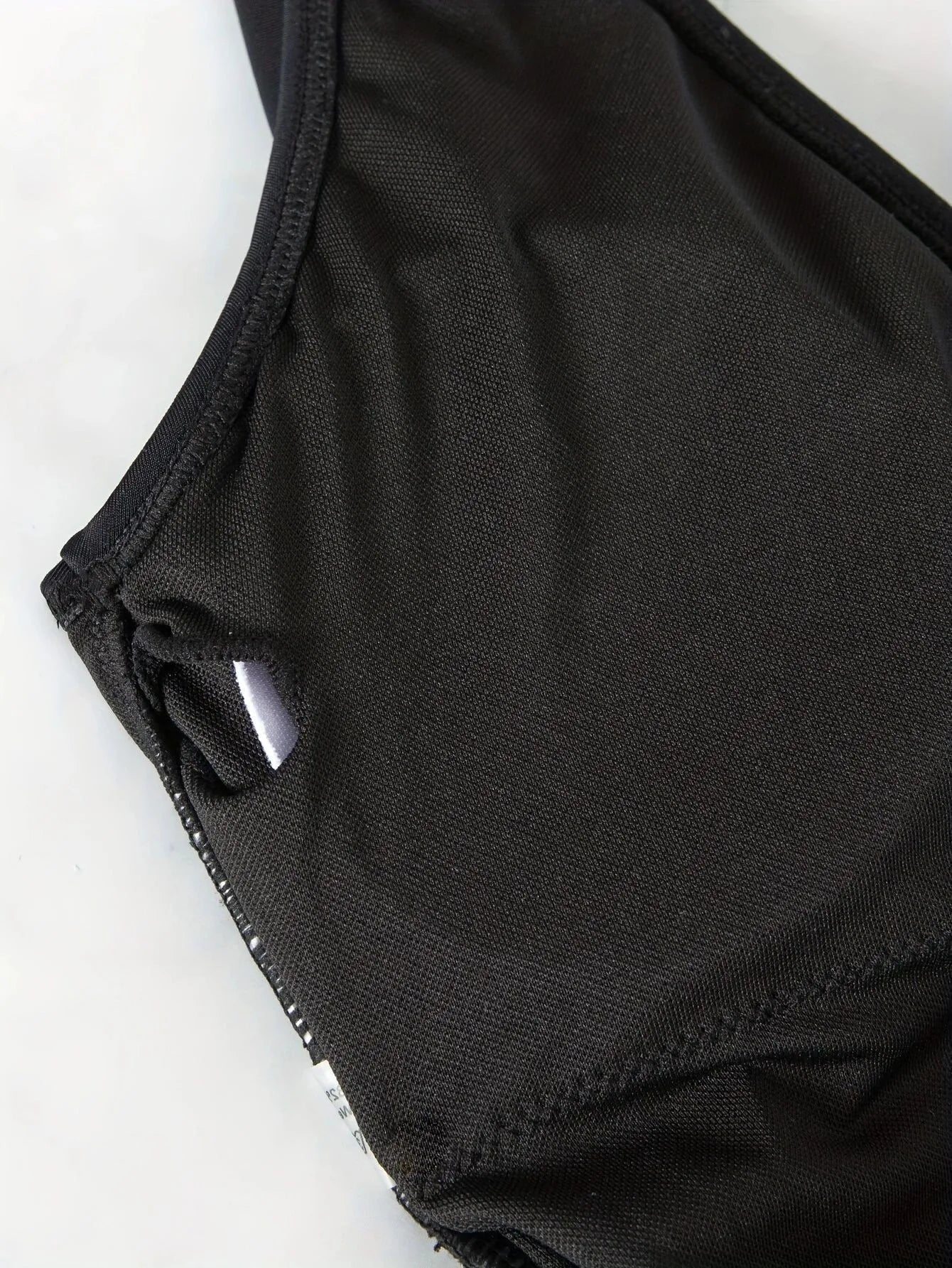 Woman Tankini Bathing Suit Black Monokini Deep V Neck Hollow Out Backless Design High Cut Bottom Slim Fit Adjustable Straps