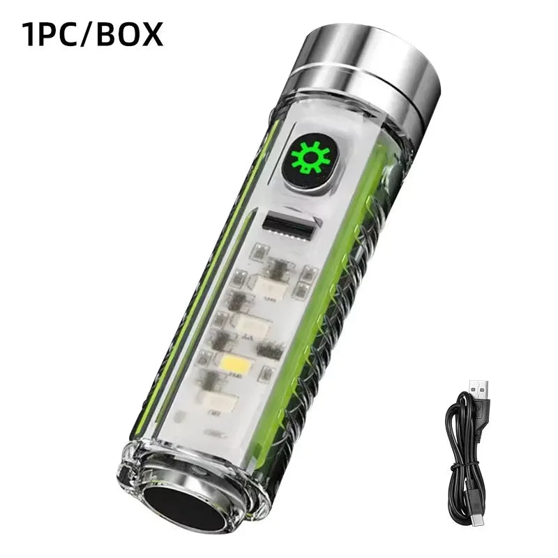 Powerful LED Flashlight Rechargeable USB Waterproof Zoom Fishing Hunting Camping 100,00 Lumen Tactical Flashlight LED Torch