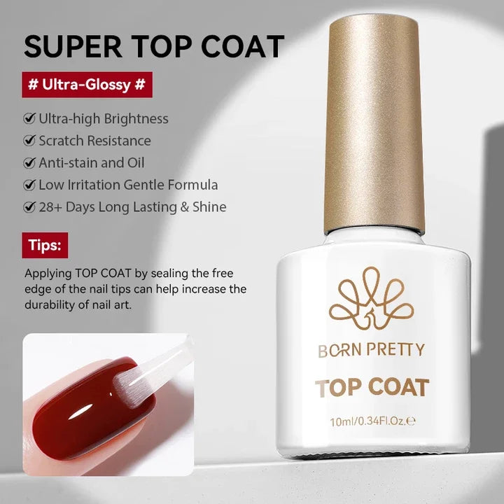 BORN PRETTY 10ml Base Gel Top Coat Rubber Gel Reinforcement Gel for Nails Tools Soak Off UV LED Nail Varnish Function Gel