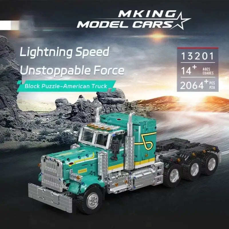 MOULD KING 13201 Peter American Truck Engineering Car Building Blocks Brick Model Toy for Kids Adult Gift