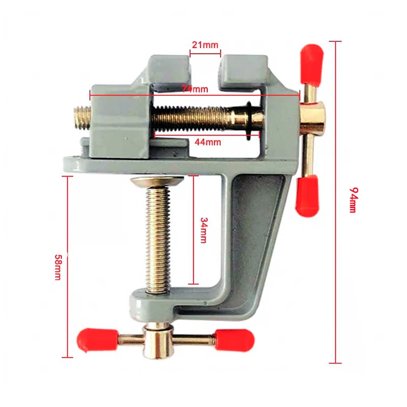Mini Small Jewelers Hobby  Clamp On Table Flat Pliers Tool Vice Bench Vise Muliti-Funcational 3.5&quot Aluminum Miniature