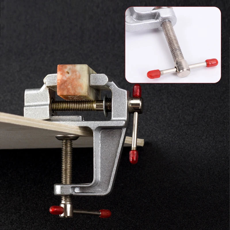 Mini Small Jewelers Hobby  Clamp On Table Flat Pliers Tool Vice Bench Vise Muliti-Funcational 3.5&quot Aluminum Miniature