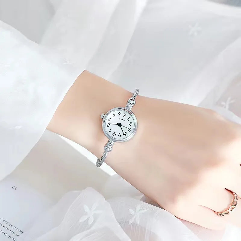 2PCS Fashion Luxury Women's Watch Gold Fine Strap Ladies Watch For Bracelet Montre Femme Female Wrist Watch Women Clock Relojes