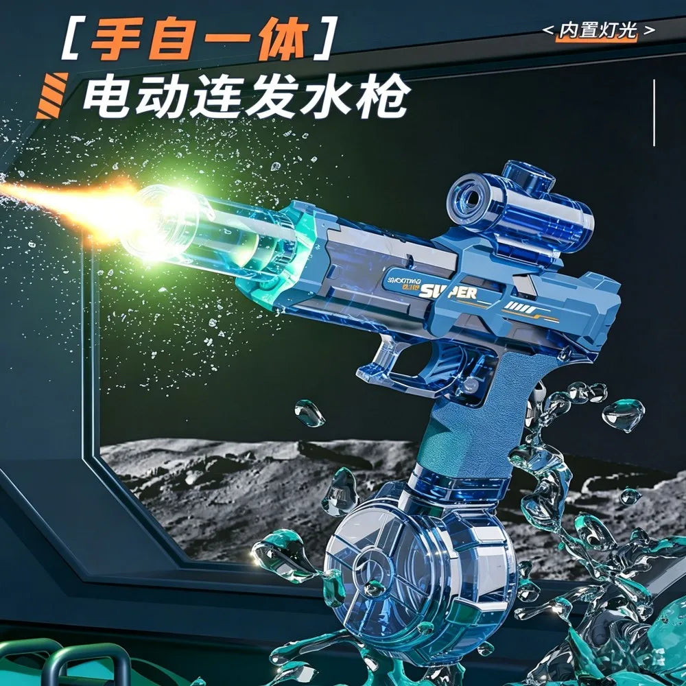 Electric water gun with nozzle flame muzzle automatic spray gun remote summer outdoor swimming pool water toy gift