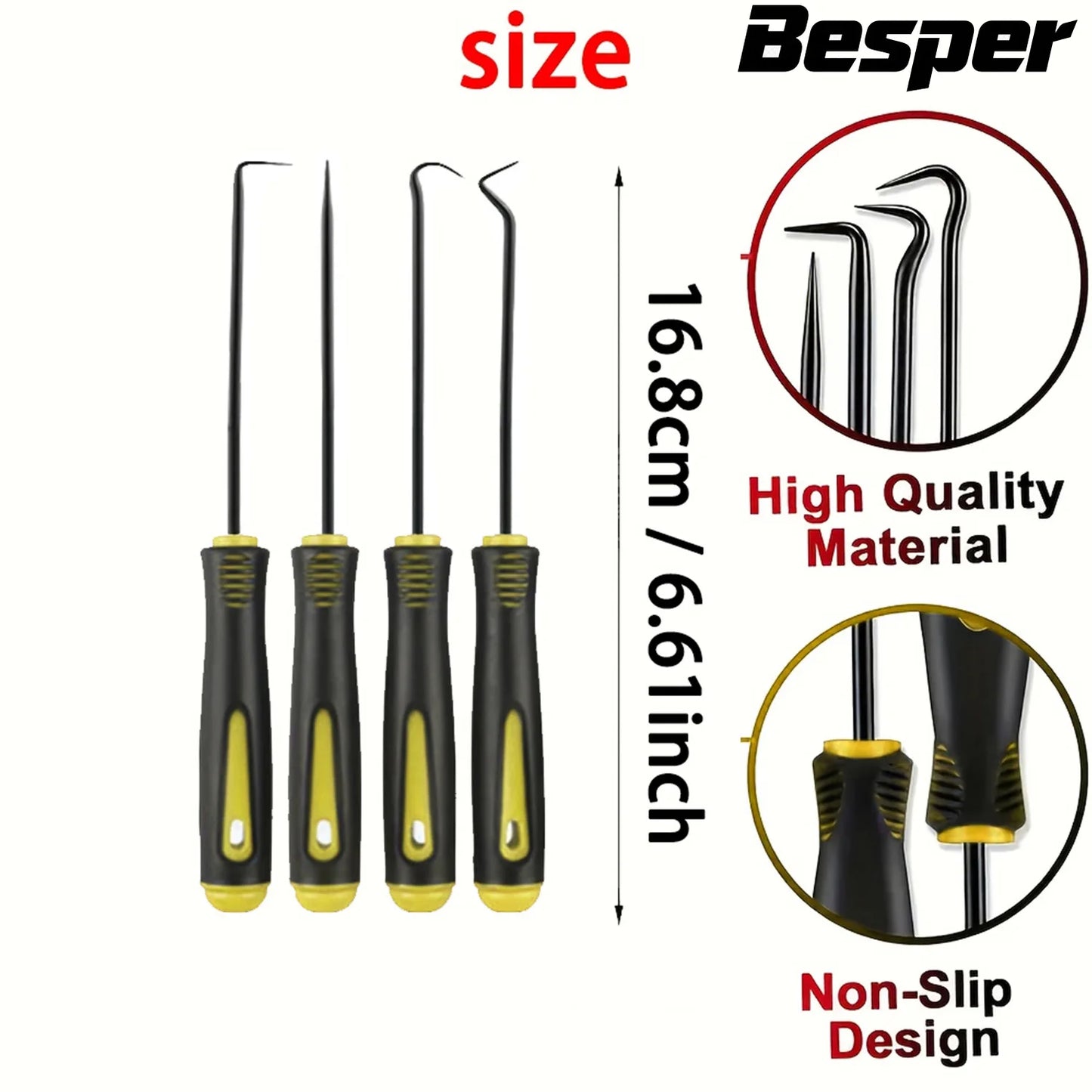 10/4Pcs Precision Oil Seal Pick Tool, Seal Puller, Easy Removal Tool Car Oil Seals O-Rings, Pick Tool, Precision Pick & Hook Set