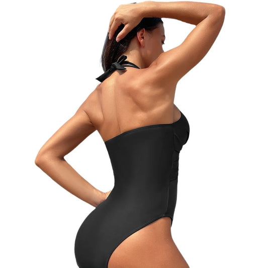 Women's Sleeveless Solid Color Mesh Tankini Bikini Set – Tankini Woman Bathing Suit for Summer Beach Swimwear Dames with Sheer