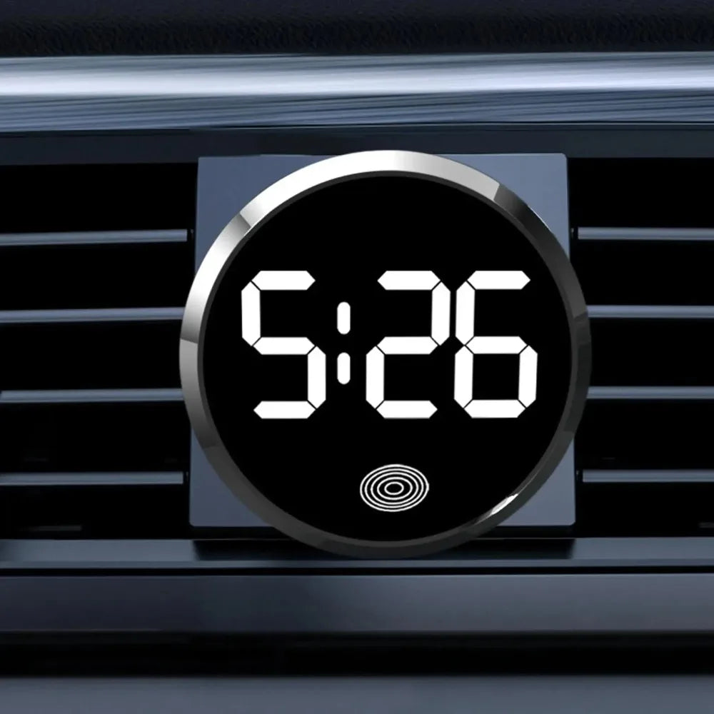 Fashionable Car LED Clock Touch-Control Dashboard Watch with LED Display Light for Fridge RV Classroom Travel Vehicle