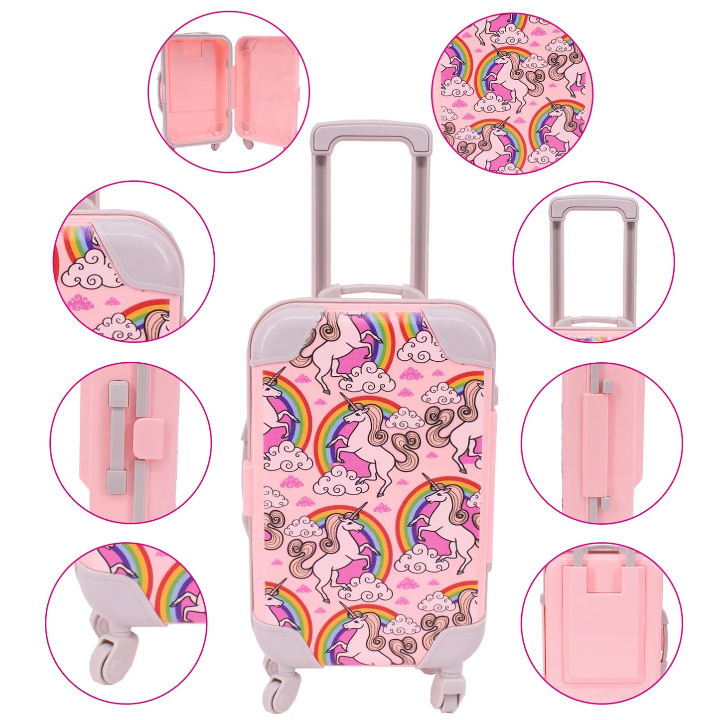 The Latest Doll Luggage For 43cm Baby Doll Clothes Accessories For Labubu,18 Inch American Doll Girl's Toys,babi Doll,1/3 Bjd