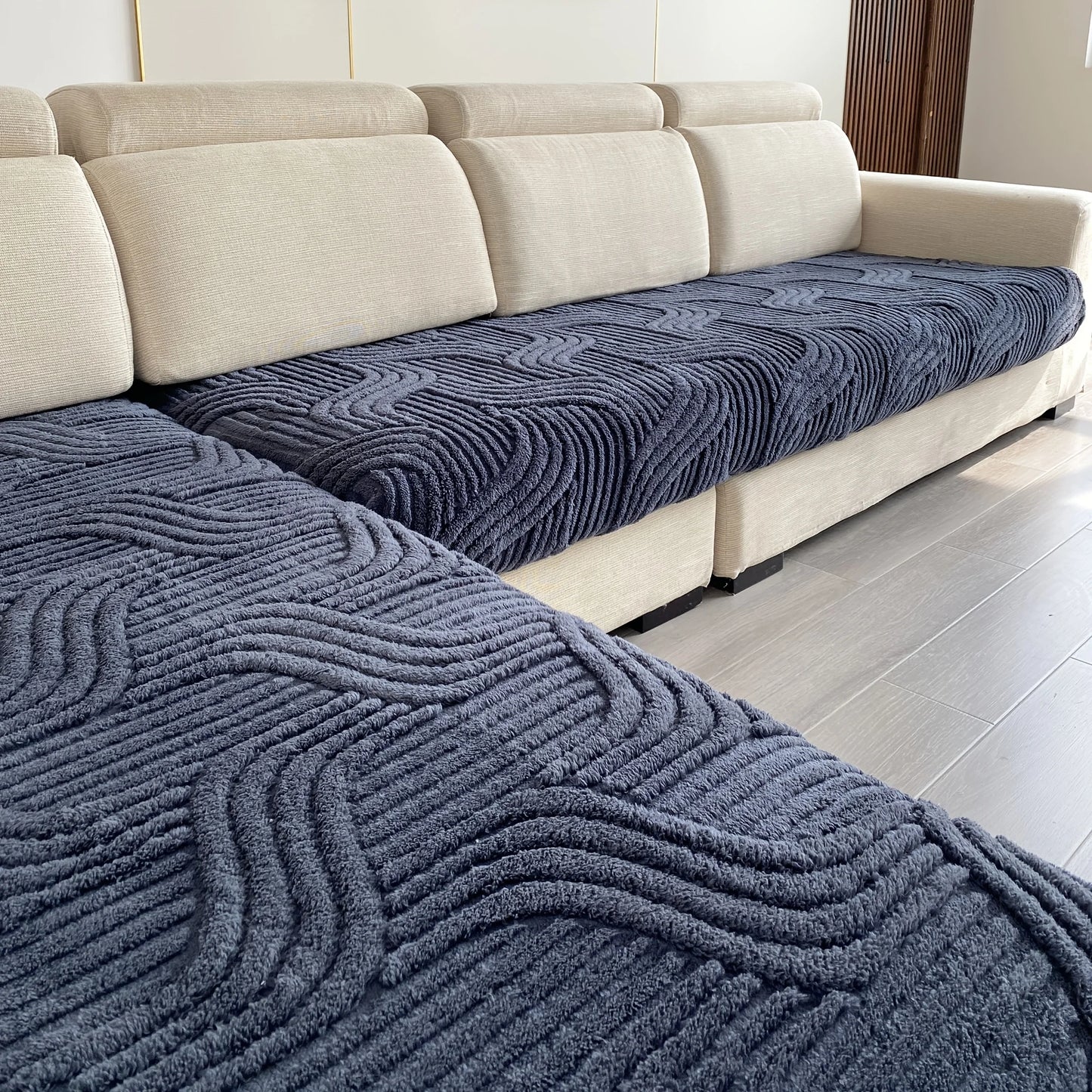 2pcs/ set Velvet Sofa Cover L-shaped Couch Protector Covers Autumn Winter Velvet Sofa Throw Blanket Pet Friendly