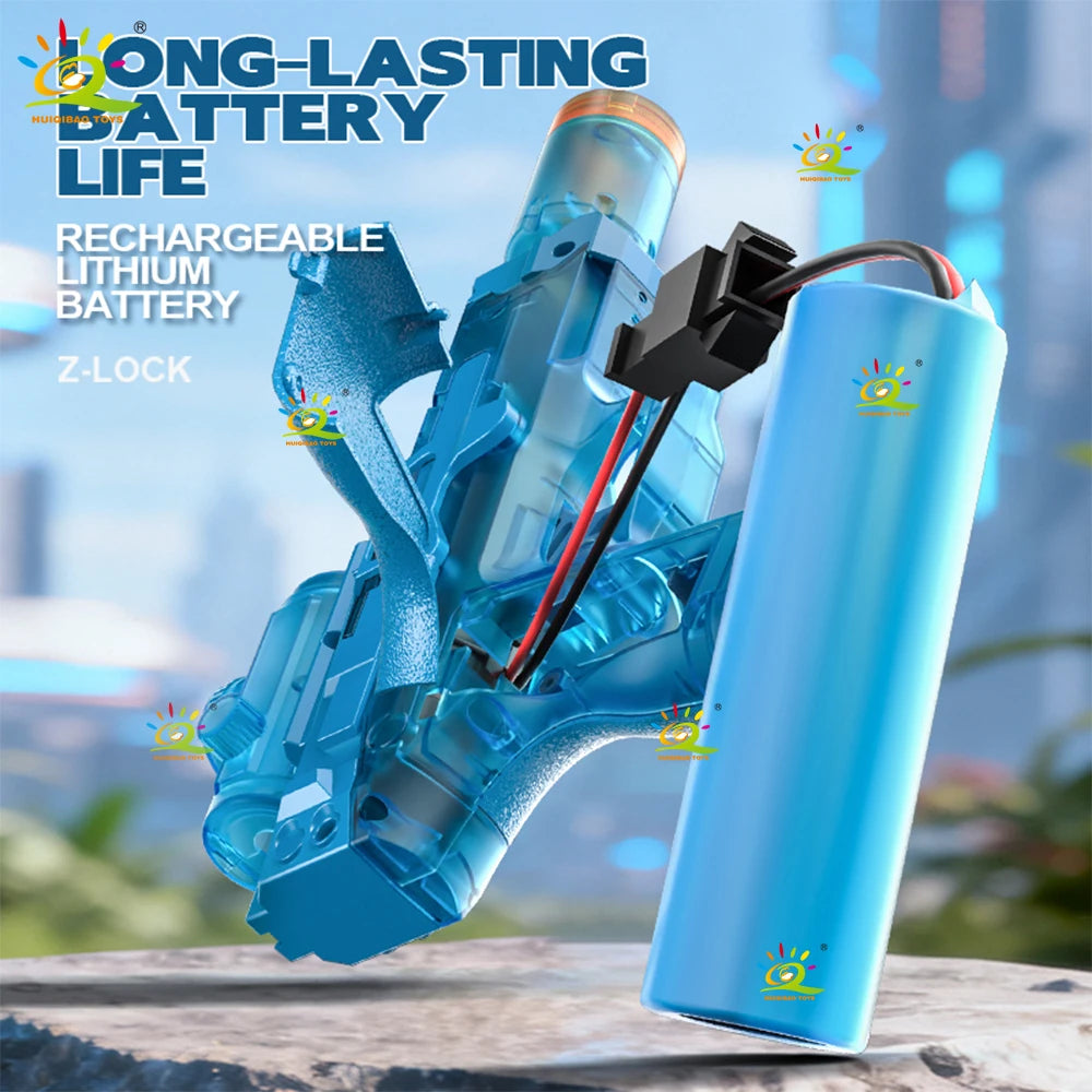 HUIQIBAO New Electric Water Gun with Rapid-Fire Function Children's Water Gun with Flashing Lights Electric Water Gun Toy