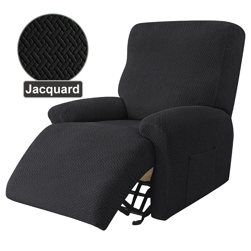 Recliner Sofa Cover Ralax Cover Jacquard Chair Covers Stretch Spandex Couch Slipcovers Non Slip Armchair Slipcovers 4pcs/set