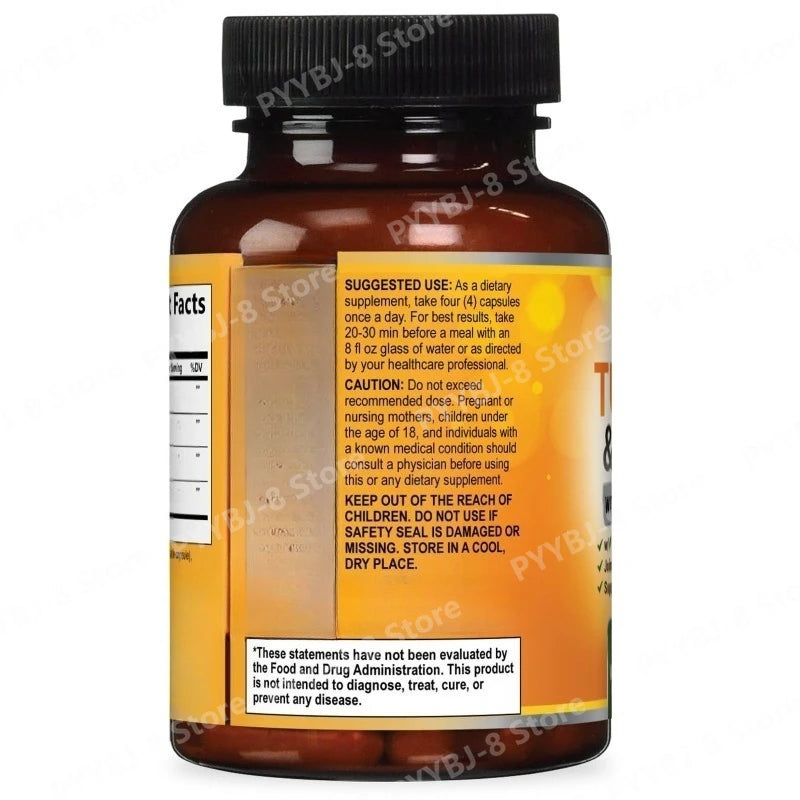 Turmeric Capsule Nutritional Supplement with Curcuminoids and Black Pepper Extract Support Joint,heart & Brain Health 60 Count