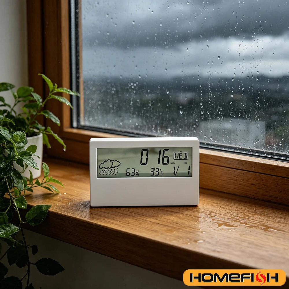 LED Thermometer Thermo-Hygrometer Multifunction Electronic Clock Temperature Humidity Meter Weather Station for Home With Alarm