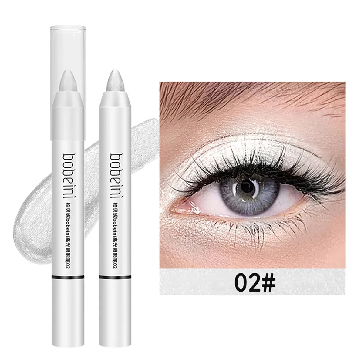 Matte Eyeshadow Stick White Eyeliner Shimmer Silver Highlighter Pen Festive Gift Smudge Proof Cruelty Free