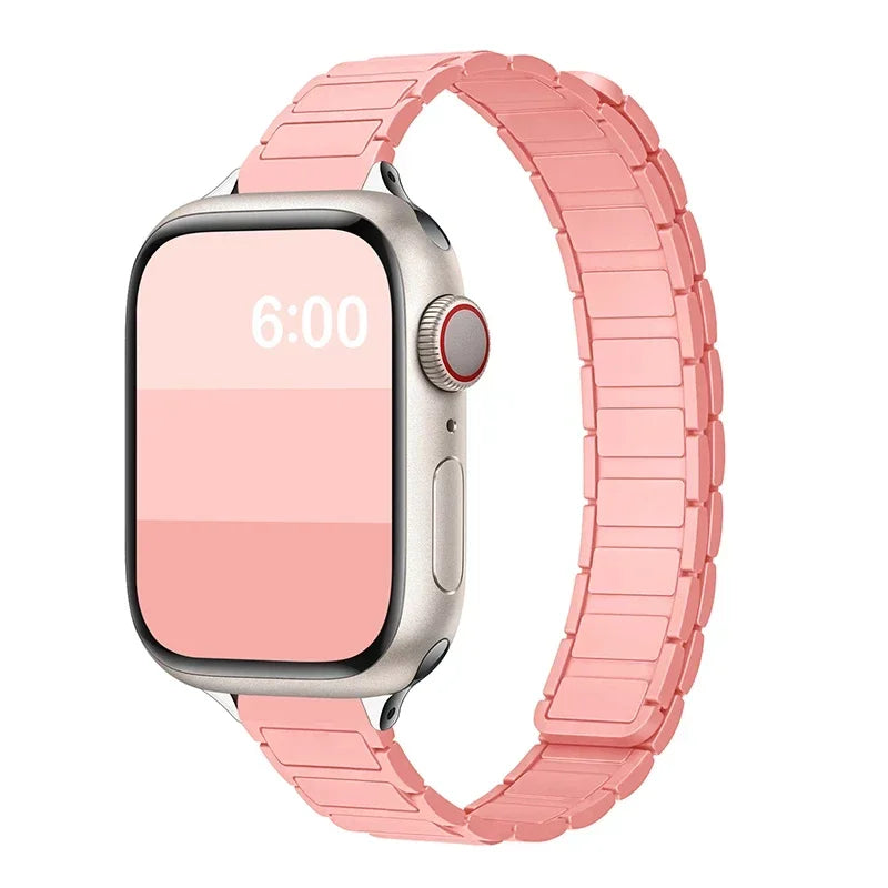 Magnetic Strap for Apple Watch 10 Band 44mm 45mm 49mm 40mm 41mm 42mm 46mm Silicone Bracelet iWatch Series 7 8 SE 3 Ultra 2 9 11