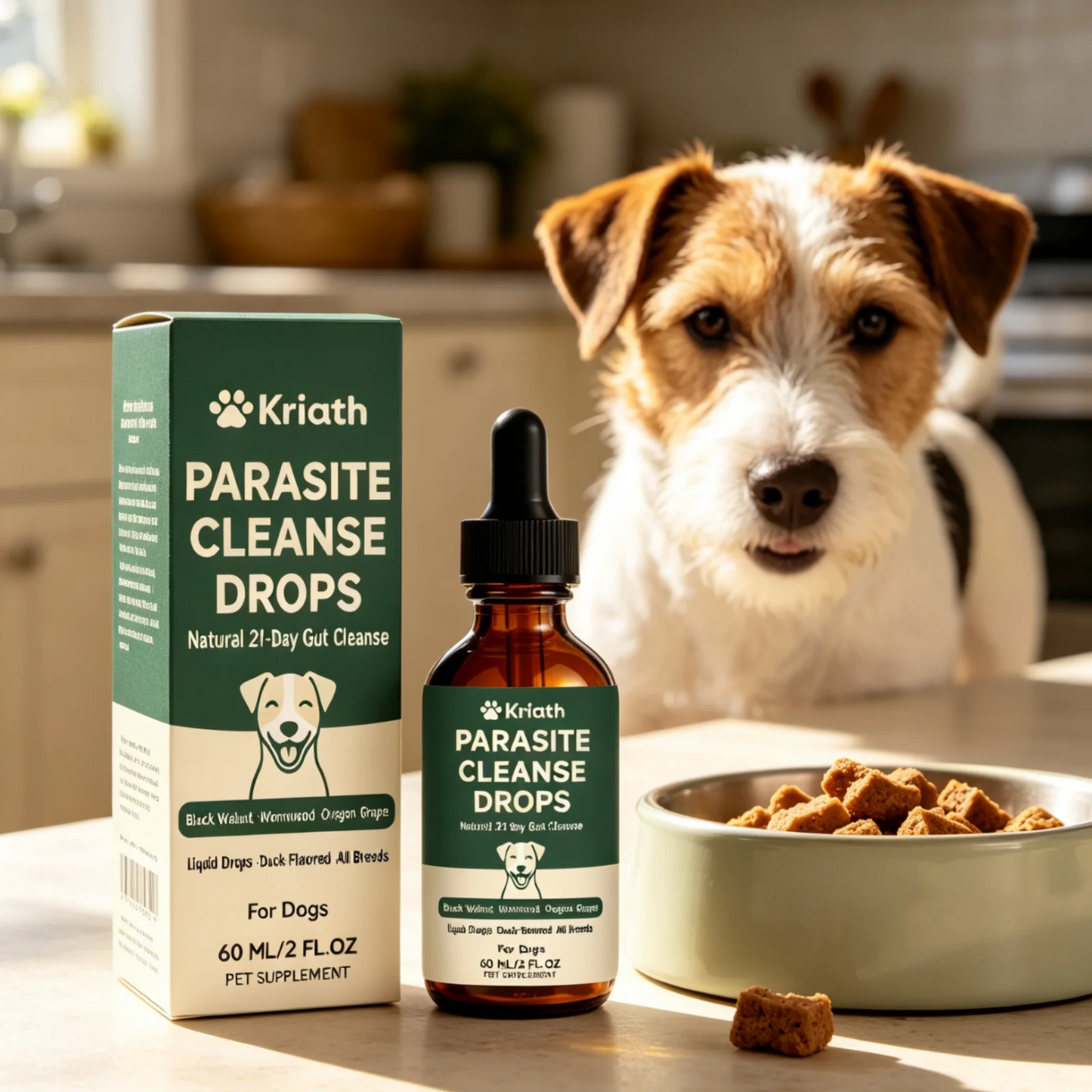 Kriath Pet Digestive Supplement Drops Digestive Comfort Gastrointestinal Health Immune Support Gentle Dog Nutrition Supplement