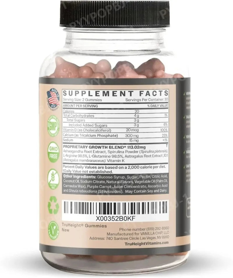 Children's Nutritional Gummies Daily Multivitamin with Calcium Vitamins D & K 60 Gummies Nutrition Supplement Watermelon Flavor