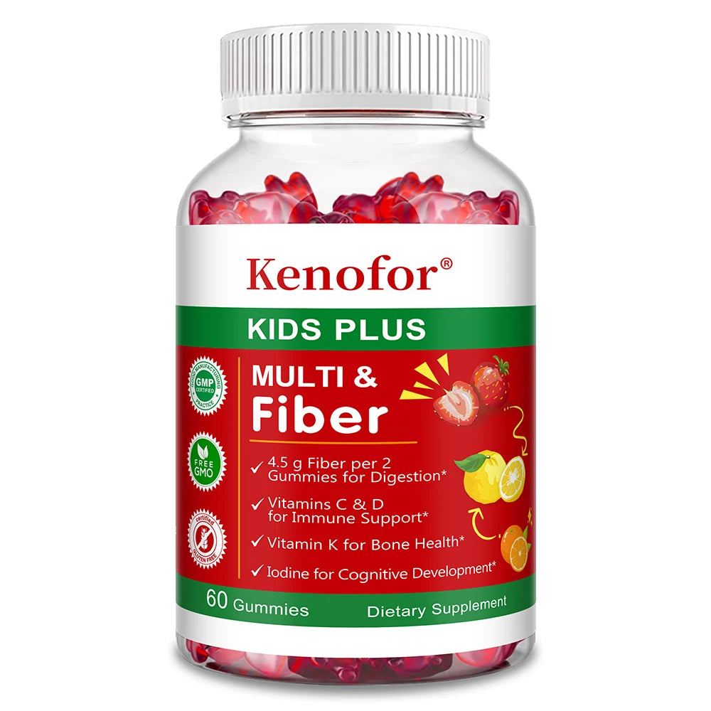 Kids Multivitamin Gummies with Vitamins A/C/D3 & Zinc - Immunity, Brain & Growth Support, Promote Nutrient Absorption