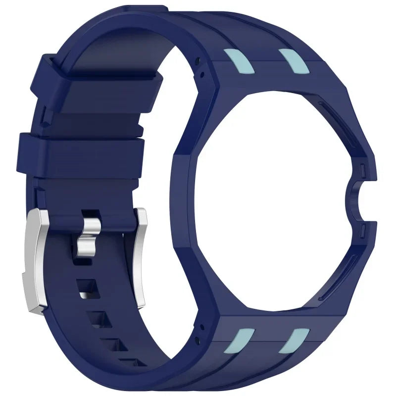 2-in-1 PC Case+Silicone Strap for Swatch X AP Royal Pop Pocket Watch Change To Wristwatch Integrated Modification Accessories