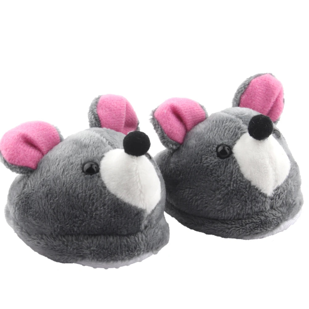 Doll Shoes 7cm Cute Frog, Tiger, Pig Plush Animal Slippers For American 18 Inch Girl,43 cm Baby New Born&OG Doll Girl's Toy Gift
