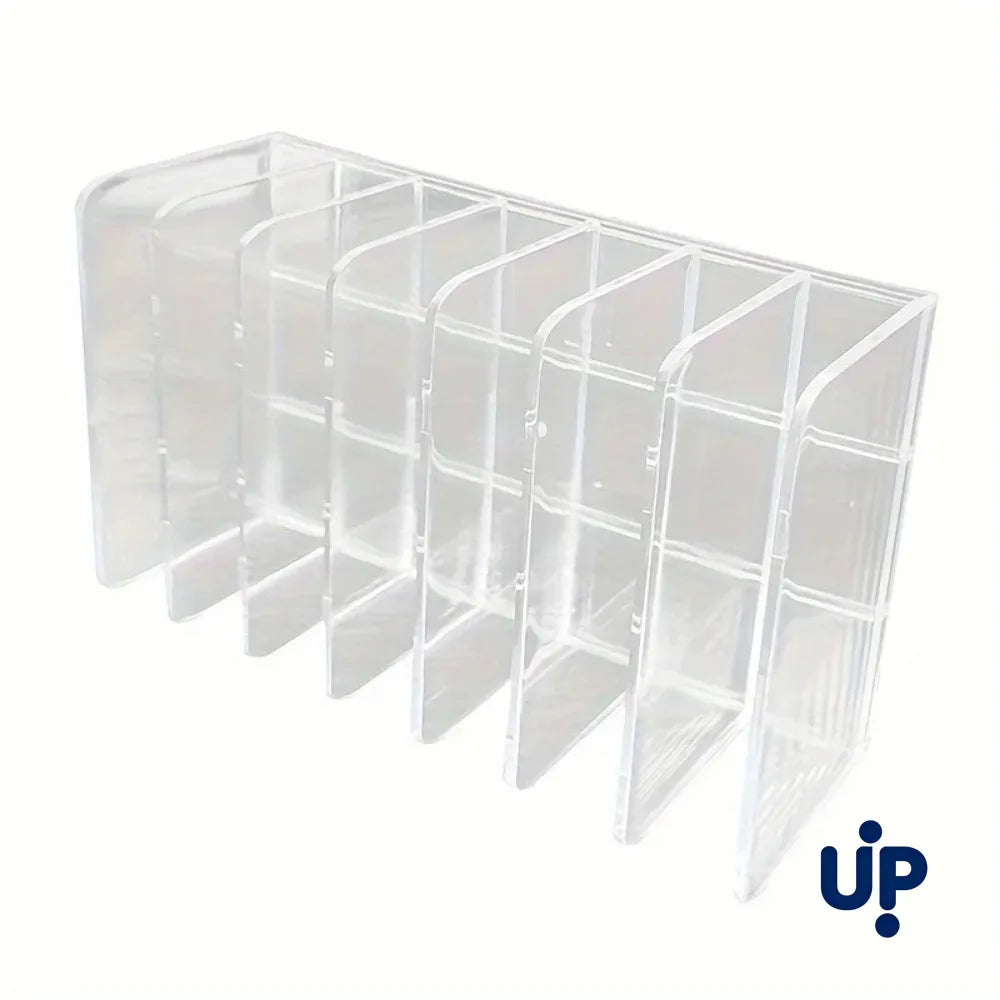 7-Slot Transparent Plastic Cosmetic Organizer Multi-Functional Makeup Holder for Home Office Bathroom Dressing Table Sorting