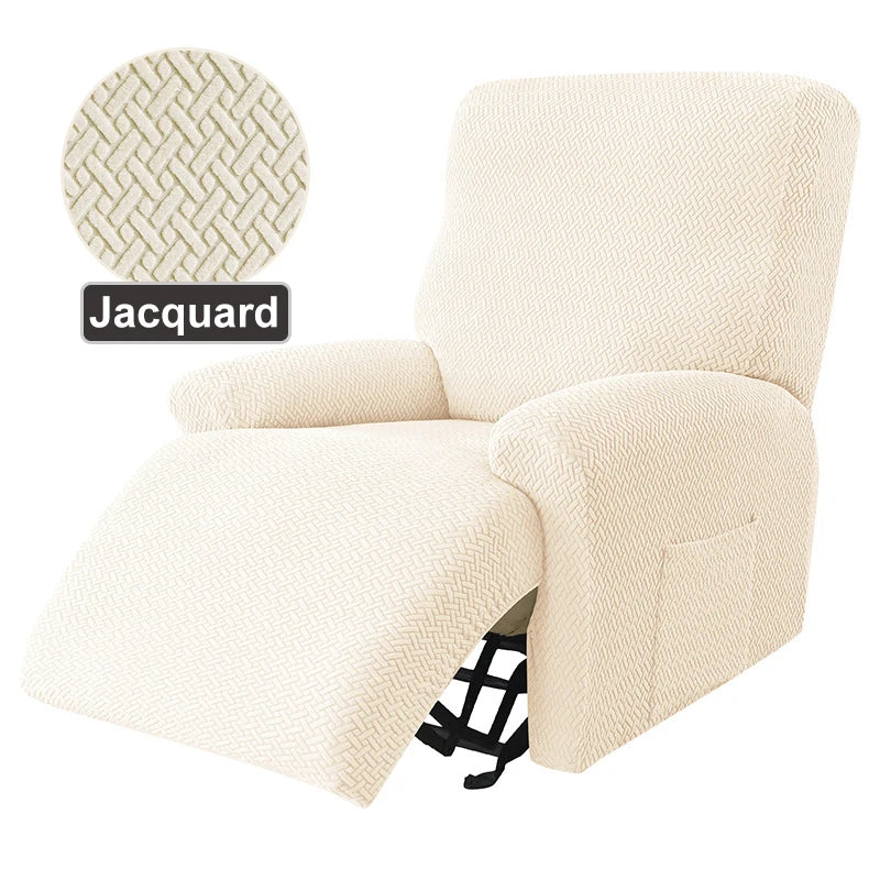 Recliner Sofa Cover Ralax Cover Jacquard Chair Covers Stretch Spandex Couch Slipcovers Non Slip Armchair Slipcovers 4pcs/set
