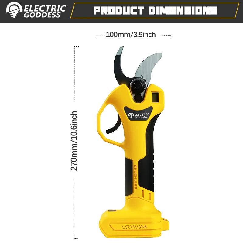 Brushless Electric Scissor Garden Trimmer 30mm Cutting Electric Pruning Shears Garden Power Tools for Dewalt 20V Battery Pins