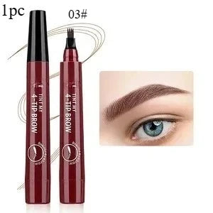 Four-pronged eyebrow pencil, four-end, long-lasting, non-smudged, water-resistant, anti-smudged eyebrow pencil