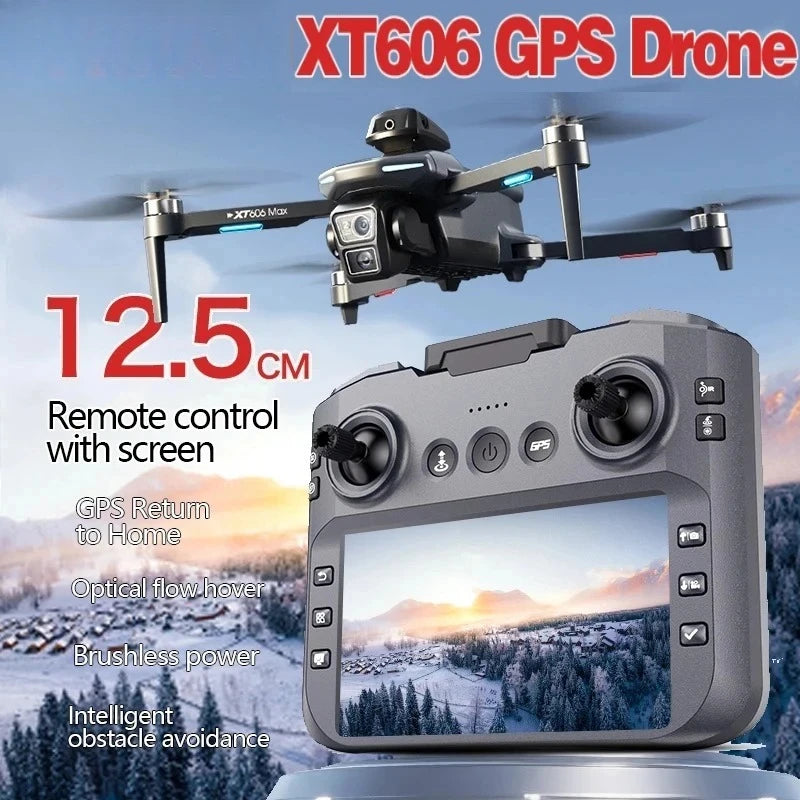 Original XT606 MAX GPS Drone 4k Professional 8K HD Camera FPV Wish Screen Drone 360° Obstacle Avoidance Quadcopter Toys Dron