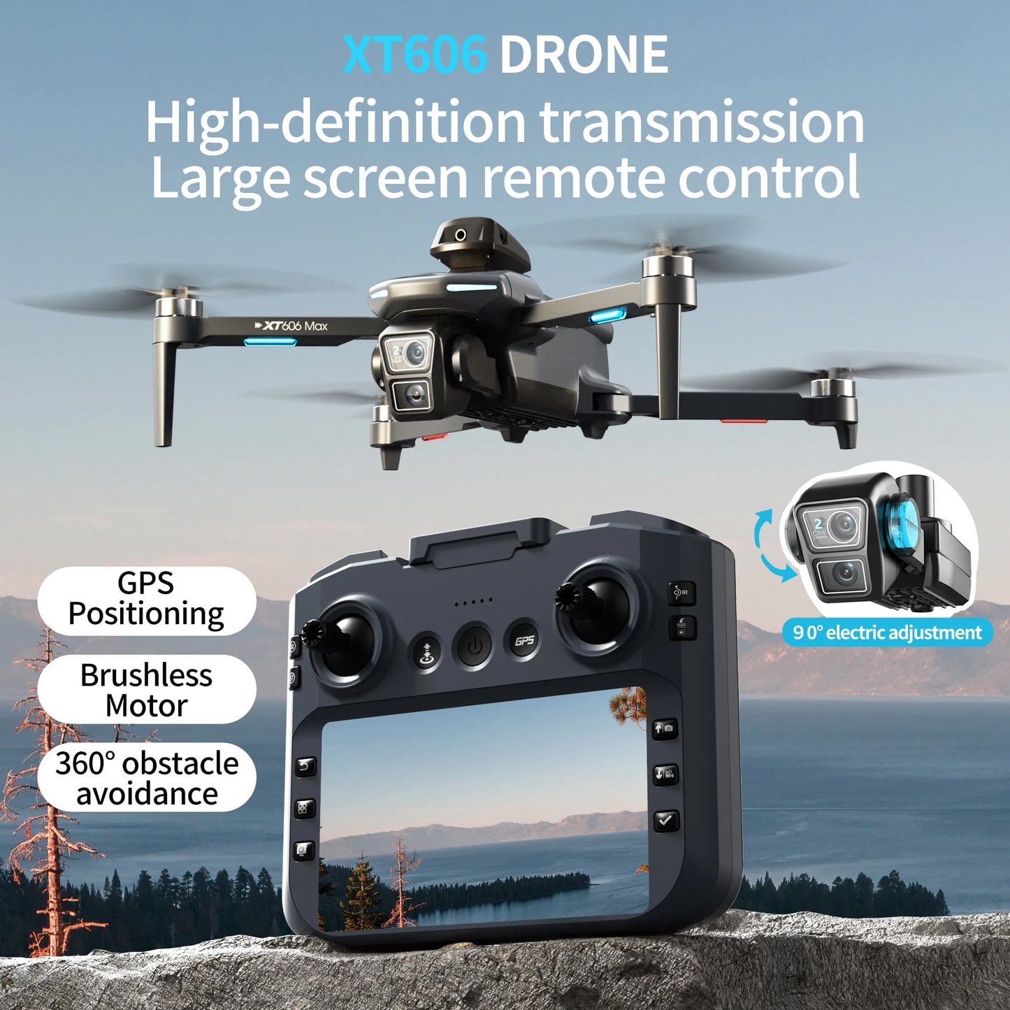 Original NEW XT606 GPS Drone 8K HD Professional dual camera 5G WIFI FPV Obstacle Avoidance Brushless RC Quadcopter Dron toys