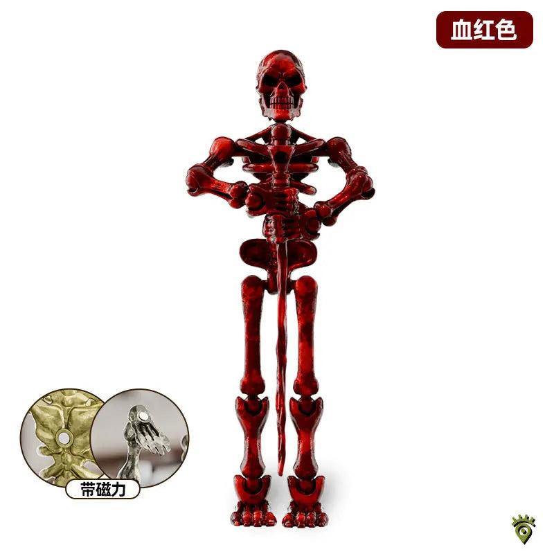 Hot 6pcs Action Figure Death God Skeleton Multi-Joint Mobile Shapeshift Robot,Halloween Action Manikin Decorative Ornaments Toys