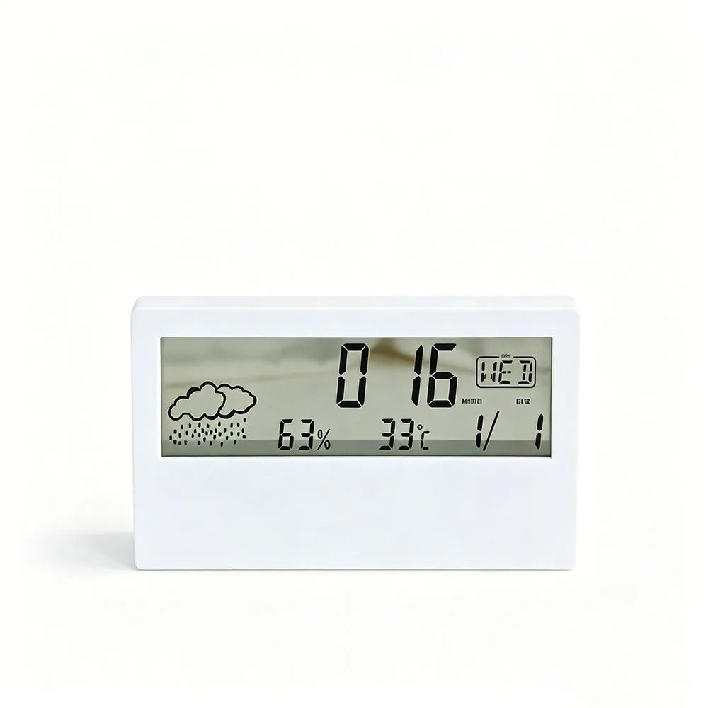 LED Thermometer Thermo-Hygrometer Multifunction Electronic Clock Temperature Humidity Meter Weather Station for Home With Alarm