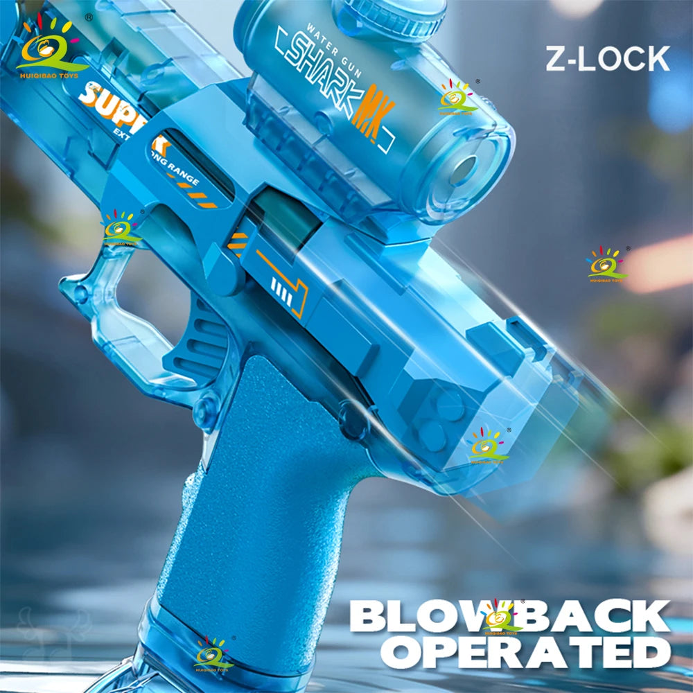 HUIQIBAO New Electric Water Gun with Rapid-Fire Function Children's Water Gun with Flashing Lights Electric Water Gun Toy