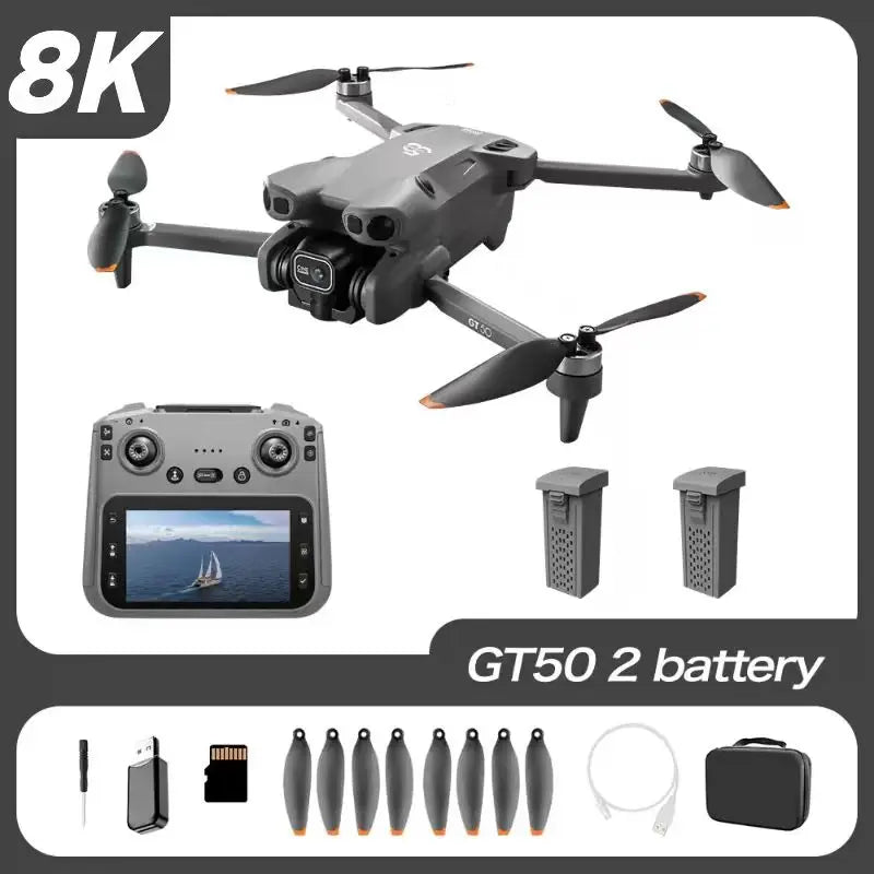 Original GT50 Drone 8K Professional HD Camera 5G WIFI Remote Control with screen RC Brushless Folding Dron Quadcopter Gift toy