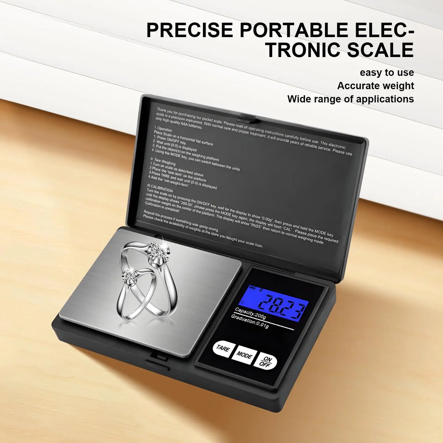 Mini Digital Pocket Scale 0.01g High Precision Stainless Steel Portable Jewelry Gold Gram Weight Balance Electronic Scale Tool
